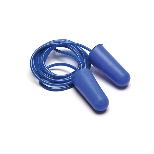 Corded metal detectable disposable earplugs  - 100 pair/box