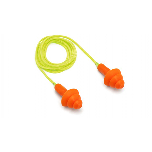 Corded reusable earplug - NRR24dB - individual plastic case 30 pack